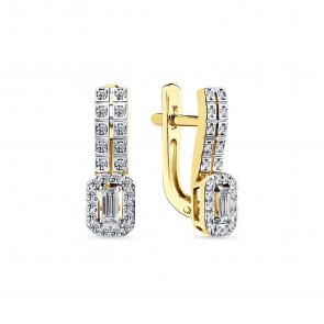 Серьги из лимонного золота Мастер Бриллиант с бриллиантом 06M2-309145-00-00 фото