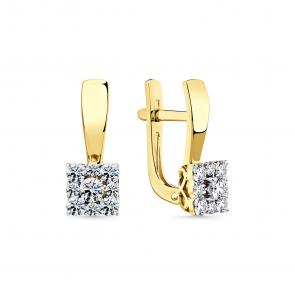 Серьги из лимонного золота Мастер Бриллиант с бриллиантом 06M2-309148-00-00 фото