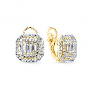 Серьги из лимонного золота Мастер Бриллиант с бриллиантом 06M2-309178-00-00 фото