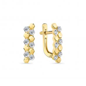 Серьги из лимонного золота Мастер Бриллиант с бриллиантом 06M2-309208-00-00 фото