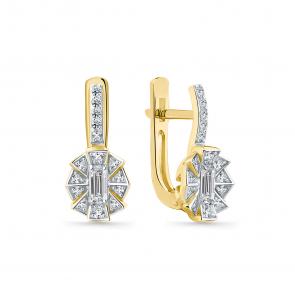 Серьги из лимонного золота Мастер Бриллиант с бриллиантом 06M2-309215-00-00 фото