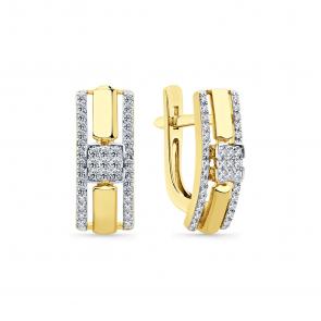 Серьги из лимонного золота Мастер Бриллиант с бриллиантом 06M2-309221-00-70 фото