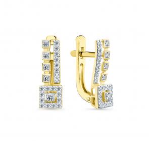 Серьги из лимонного золота Мастер Бриллиант с бриллиантом 06M2-309237-70-00 фото