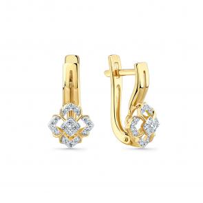 Серьги из лимонного золота Мастер Бриллиант с бриллиантом 06M2-309282-00-70 фото