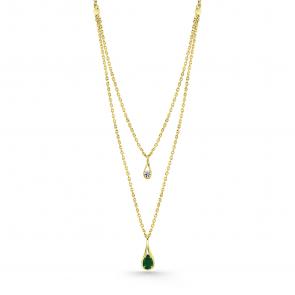 Колье из лимонного золота Мастер Бриллиант с бриллиантом и изумрудом 06M6-360388-99-01 фото