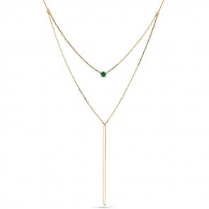 Колье из лимонного золота Мастер Бриллиант с изумрудом 06M6-360406-00-01 фото