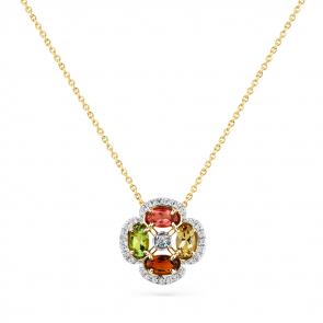 Колье из лимонного золота Мастер Бриллиант с бриллиантом и турмалином 06M6-360522-00-60 фото