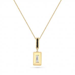 Колье из лимонного золота Мастер Бриллиант с бриллиантом и чёрным бриллиантом 06M6-360529-00-55 фото