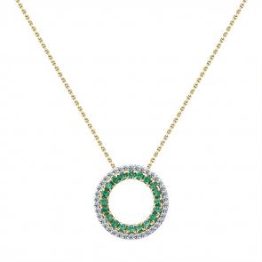 Колье из лимонного золота Мастер Бриллиант с бриллиантом и изумрудом 06M6-360620-00-01 фото
