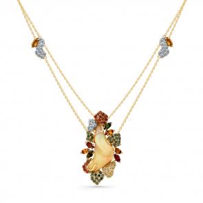 Колье из лимонного золота Мастер Бриллиант с бриллиантом, сапфиром, опалом и турмалином 06M6-360678-00-55 фото