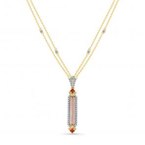 Колье из лимонного золота Мастер Бриллиант с бриллиантом, сапфиром и перламутром 06M6-360750-00-55 фото