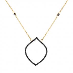 Колье из лимонного золота Мастер Бриллиант с чёрным бриллиантом 06M6-379-48 фото