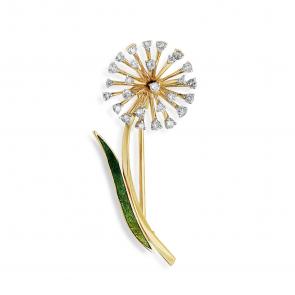 Брошь из лимонного золота Мастер Бриллиант с бриллиантом и эмалью 06M7-370323-00-00 фото