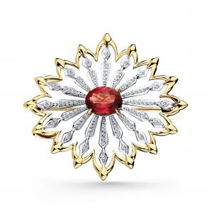 Брошь из лимонного золота Мастер Бриллиант с бриллиантом и турмалином 06M7-370365-00-18 фото
