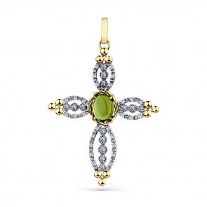 Подвеска из лимонного золота Мастер Бриллиант с бриллиантом и турмалином 06M8-380422-00-60 фото