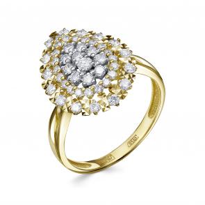 Кольцо из лимонного золота Бриллианты Костромы с бриллиантом 06БК01-3677 фото