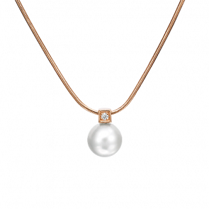 Золотое колье Platina с фианитом и жемчугом 07-0147-00-302-1110-03 фото