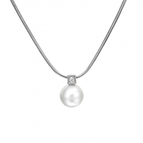 Колье из белого золота Platina с фианитом и жемчугом 07-0147-00-302-1120-03 фото