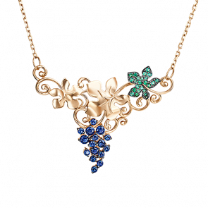 Золотое колье Platina с фианитом 07-0185-00-404-1110-24 фото