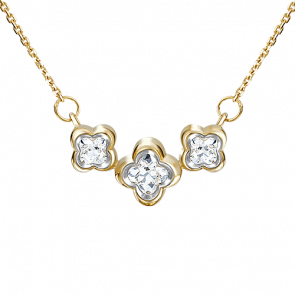 Колье из лимонного золота Platina с фианитом 07-0190-00-501-1130-38 фото