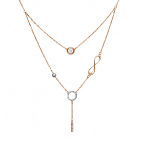 Золотое колье Platina с фианитом 07-0211-00-401-1111 фото