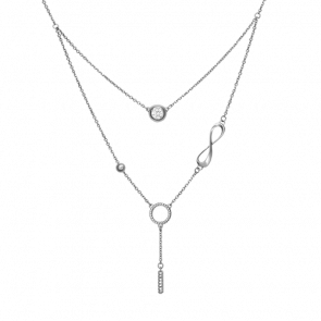 Колье из белого золота Platina с фианитом 07-0211-00-401-1120 фото