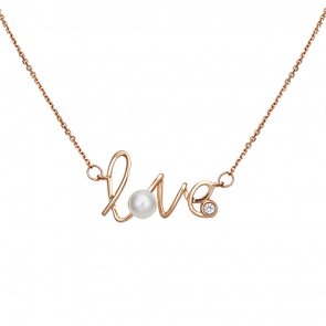 Золотое колье Platina с фианитом и жемчугом 07-0224-00-307-1110-31 фото