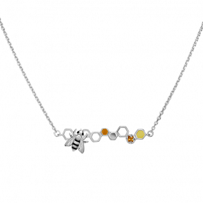 Серебряное колье Platina с цитрином и эмалью 07-0235-00-206-0200-68 фото