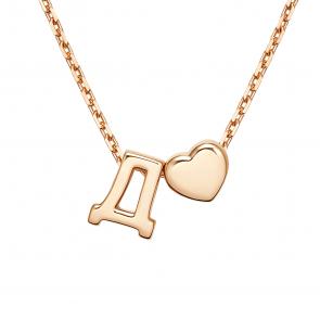 Золотое колье-буква Д Platina 07-0279-Д-000-1110 фото