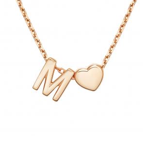 Золотое колье-буква М Platina 07-0279-М-000-1110 фото