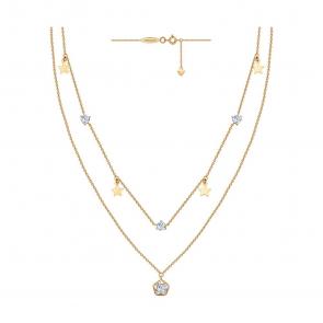 Золотое колье SOKOLOV с фианитом 070282 фото