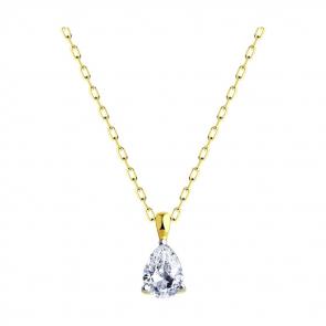 Колье из лимонного золота SOKOLOV с фианитом 070336-2 фото