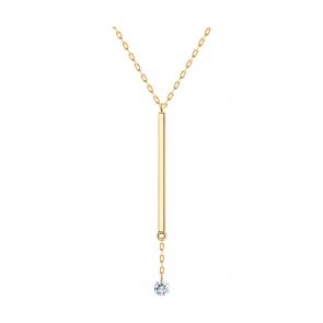 Золотое колье SOKOLOV с фианитом 070420 фото