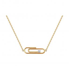 Золотое колье SOKOLOV с фианитом 070586 фото