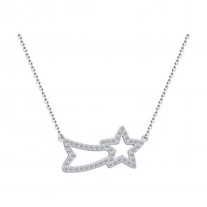 Колье из белого золота SOKOLOV с фианитом 070691-3 фото