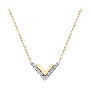 Золотое колье SOKOLOV с фианитом 070694 фото