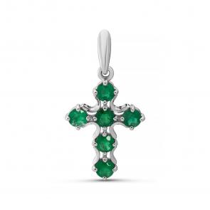 Подвеска из белого золота ERA Jewellery с изумрудом 08-00154-03-003-01-03 фото