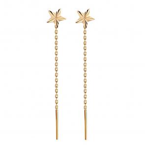 Золотые серьги Золотые узоры 08-0589 фото