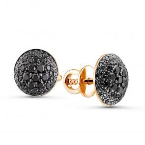 Золотые серьги ERA Jewellery с чёрным бриллиантом 09-02102-01-038-01-05 фото