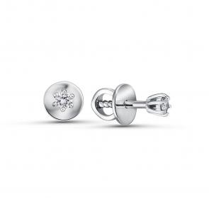 Серьги из белого золота ERA Jewellery с бриллиантом 09-02921-03-001-01-03 фото