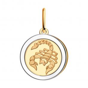 Золотая подвеска Знак зодиака Скорпион Золотые узоры 09-63-0024-00 фото