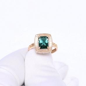 Золотое кольцо ЮК Granat с ситаллом цвета Турмалин 1.10.10.0782.00-6495 фото