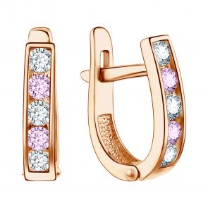 Золотые серьги TALANT с фианитом 10-00-000R-26626 фото