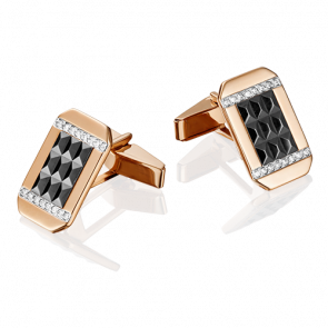 Запонки из комбинированного золота Platina с фианитом 10-0054-00-401-1111-22 фото