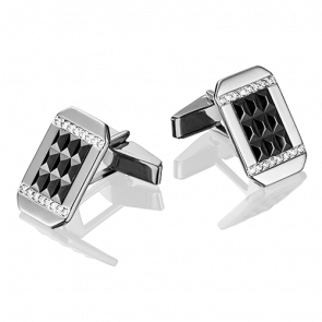 Запонки из белого золота Platina с фианитом 10-0054-00-401-1120-22 фото