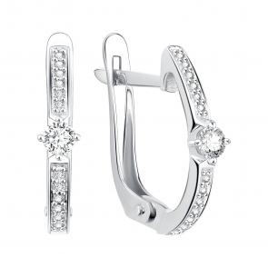 Серьги из белого золота TALANT с фианитом 10-12-0001-13927 фото