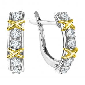 Серьги из белого золота TALANT с фианитом 10-1М-0001-29629 фото