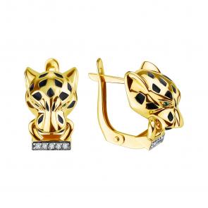 Серьги из лимонного золота TALANT с фианитом 10-26-0003-11212 фото