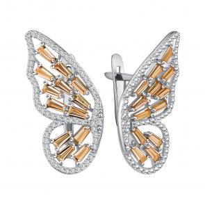 Серебряные серьги TALANT с фианитом и кварцем 10-72-0005-15626 фото