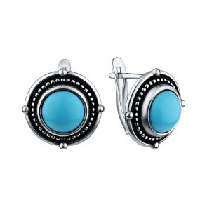 Серебряные серьги TALANT с бирюзой 10-76-000Ъ-15064 фото